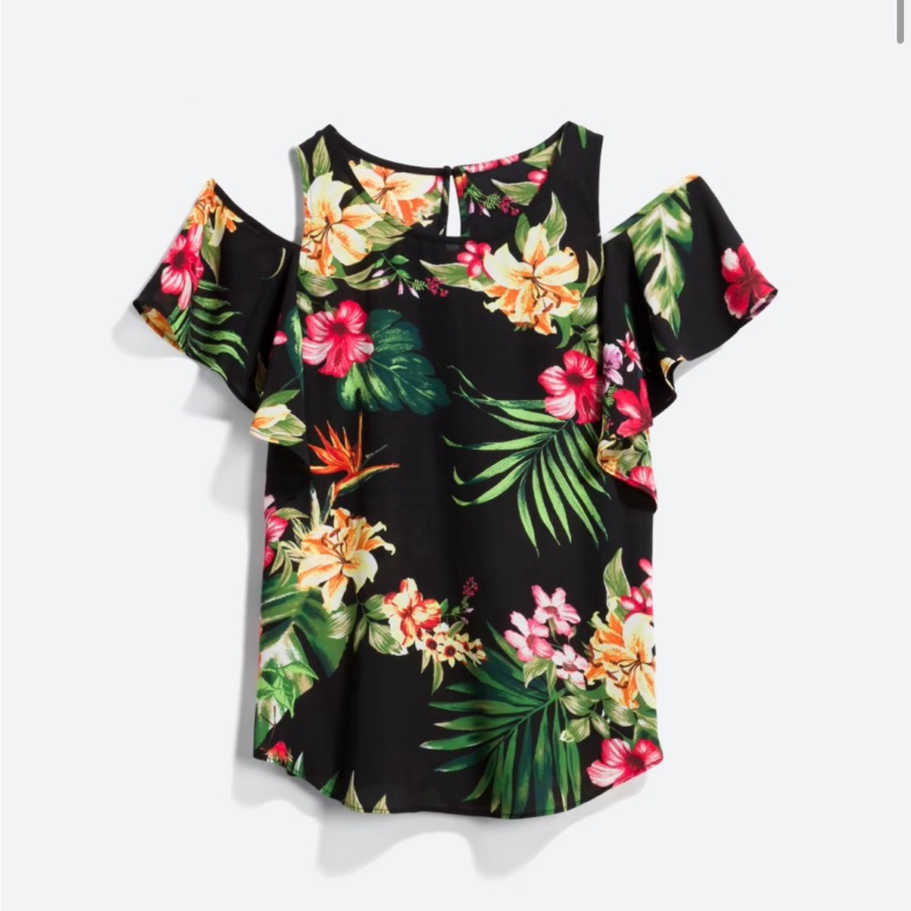 FORTUNE + IVY Cold Shoulder Blouse